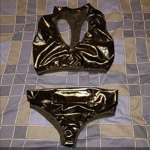Latex Two Piece Rave Set